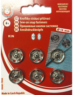 Broches de presión de metal 14 mm - Plata