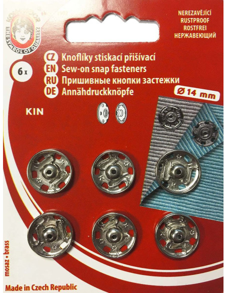 Broches de presión de metal 14 mm - Plata