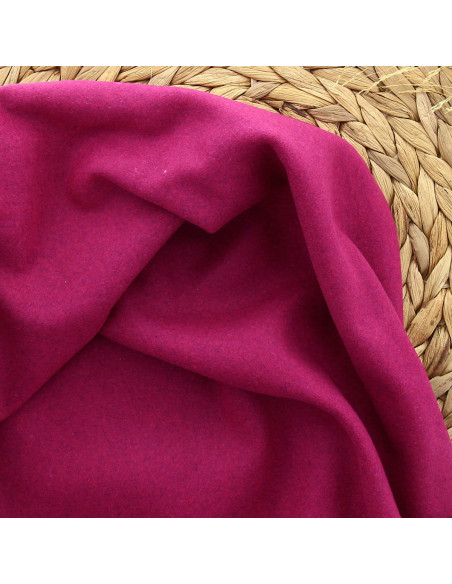 Tela de paño de lana para abrigo - Fucsia