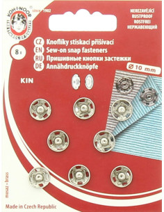 Broches de presión de metal 10 mm - Plata