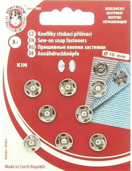 Broches de presión de metal 10 mm - Plata