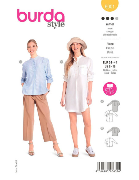 Patrón de blusa - Burda 6001