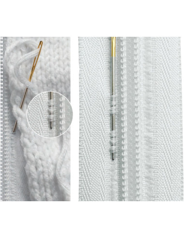 Cremallera de punto no separable - Blanco