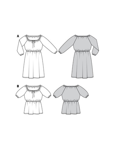 Patrón de vestido y blusa - Burda 6016
