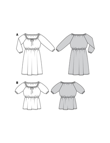 Patrón de vestido y blusa - Burda 6016