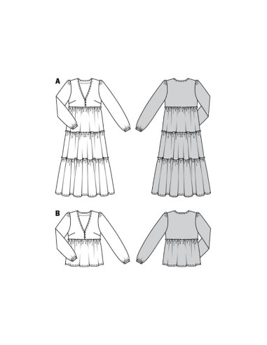 Patrón de vestido y blusa - Burda 6023
