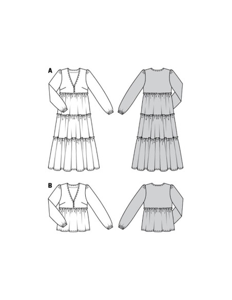 Patrón de vestido y blusa - Burda 6023