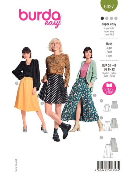 Patrón de falda - Burda 6027