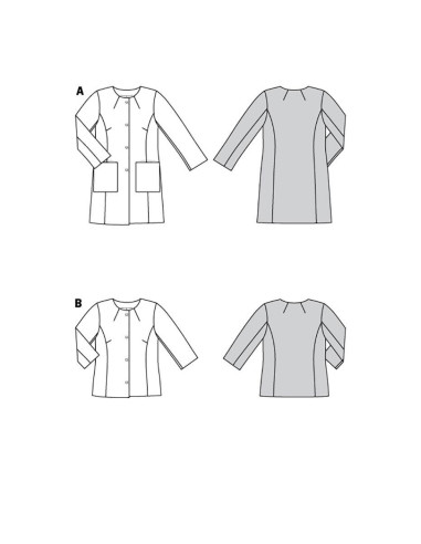 Patrón de chaqueta y abrigo - Burda 6034