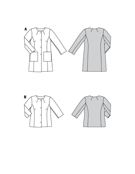 Patrón de chaqueta y abrigo - Burda 6034