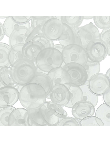 Bolsa de 25 botones de resina KAM redondos - Transparente