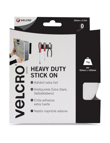 VELCRO® Brand Cinta autoadhesiva de fijación extrema 50mm x 2,5M blanco