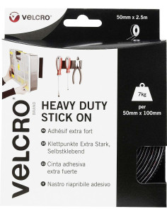 VELCRO® Brand Cinta autoadhesiva de fijación extrema 50mm x 2,5M negro
