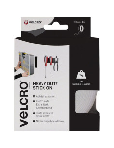 VELCRO® Marca Cinta autoadherente adhesiva fijación extrema 50mm x 1M blanco