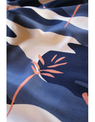 Tejido crepé de viscosa Solis azul - Églantine & Zoé