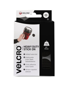 VELCRO® Marca Pastillas autoadherentes adhesivas fijación extrema 45mm x 6 Negro