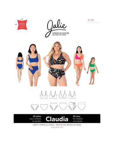 Patrón de bikinis Claudia - Jalie 4136