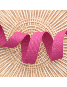 Correa de poliéster lurex con aspecto de algodón - Fucsia y oro