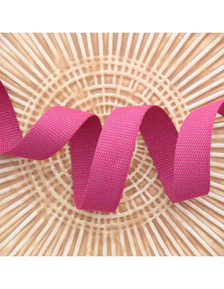 Correa de poliéster lurex con aspecto de algodón - Fucsia y oro