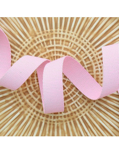 Correa de poliéster lurex con aspecto de algodón - Rosa bebé y plata