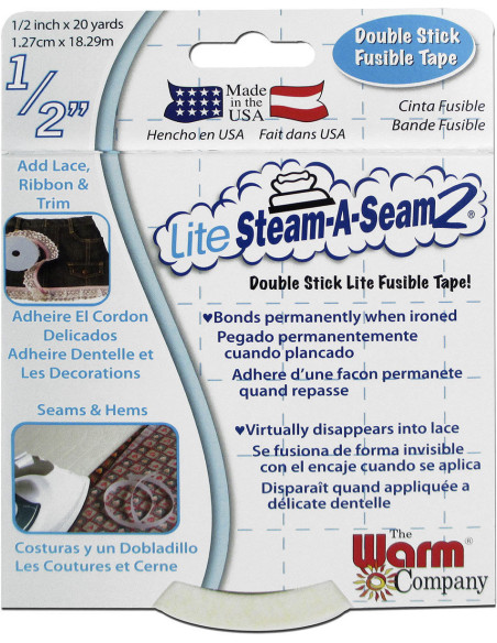 Cinta adhesiva de doble cara Lite Steam-A-Seam2 - 1,27 cm x 18,29 m