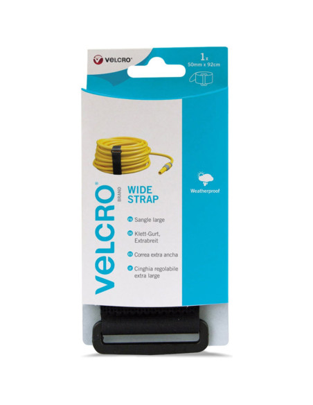 VELCRO® Marca Correa ancha ajustable 50mm x 92cm x 1 Negro