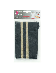 Puños y cintura de canalé - Negro con rayas doradas 2