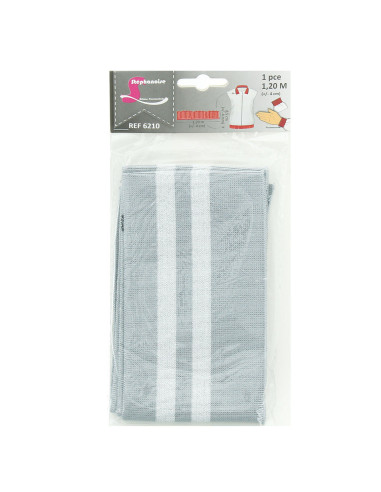 Puños y cintura de canalé - Gris con rayas plateadas