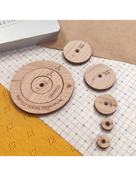 Juego de marcadores de madera para márgenes de costura