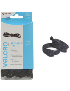 VELCRO® ONE-WRAP® Correas de sujeción 12mm x 20cm x 6 negro