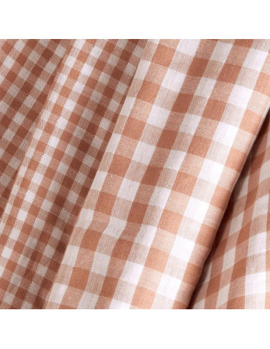 Tejido de doble gasa vichy Off-White Maple - Atelier Brunette
