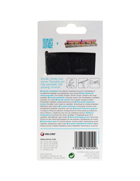 VELCRO® ONE-WRAP® Abrazaderas para cables 12mm x 20cm x 5 multicolores