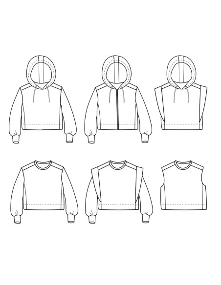 Patrón de sudadera corta Vancouver kids - Ikatee