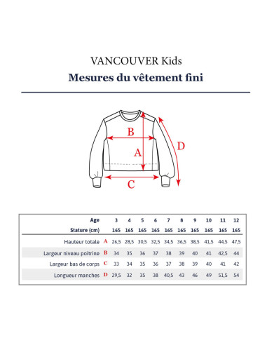Patrón de sudadera corta Vancouver kids - Ikatee