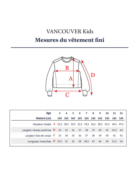 Patrón de sudadera corta Vancouver kids - Ikatee
