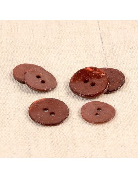 Botón de nácar con brillo - Cobre