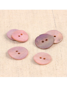 Botón de nácar con brillo - Rosa bebé