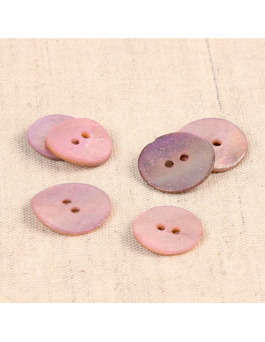 Botón de nácar con brillo - Rosa bebé