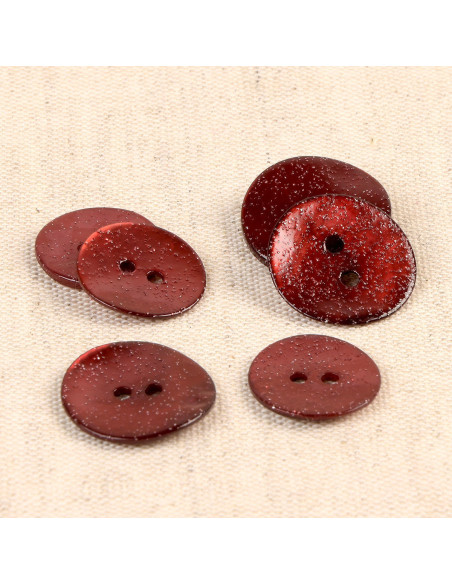 Botón de nácar con brillo - Burdeos