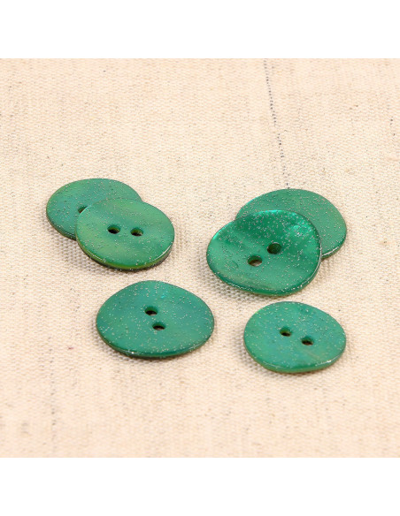 Botón de nácar con brillo - Verde Normandía