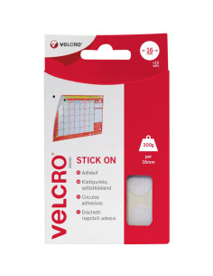 VELCRO® Marca Pastillas autoadherentes adhesivas 16mm x 16 blanco
