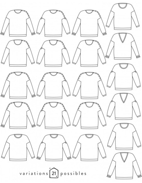 Patrón de sudadera, jersey Horizon - Atelier Scämmit