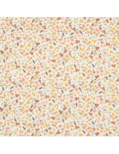Tejido voile de algodón floral - Violeta coral 2