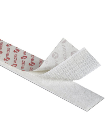 VELCRO® Brand Cinta autoadherente mixta (adhesiva y para coser) 20mm X 10M blanco