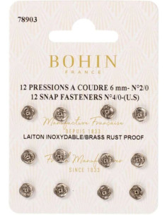 Presiones para coser de 6 mm Bohin - Plata