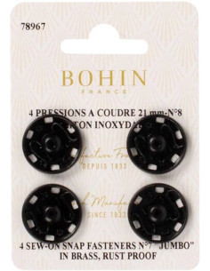 Broches de presión para coser 21 mm Bohin - Negro