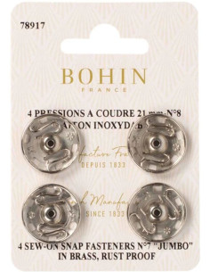 Broches de presión para coser de 21 mm Bohin - Plata