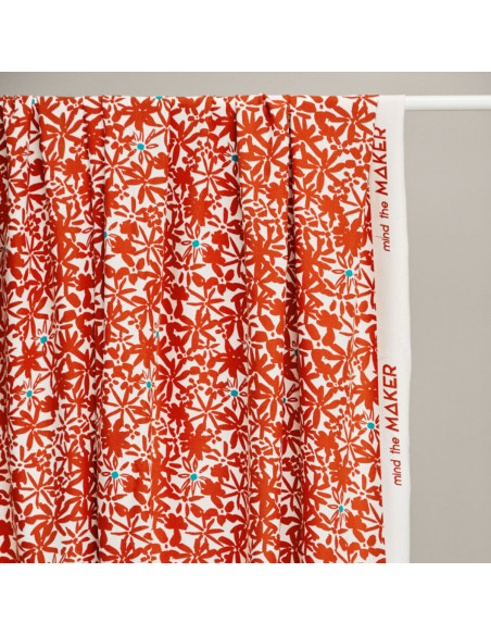 Tejido de crepé de viscosa Flowery - Naranja