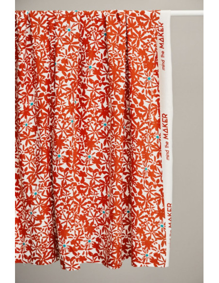 Tejido de crepé de viscosa Flowery - Naranja