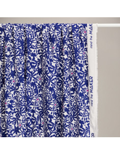 Tejido de crepé de viscosa Flowery - Azul cobalto